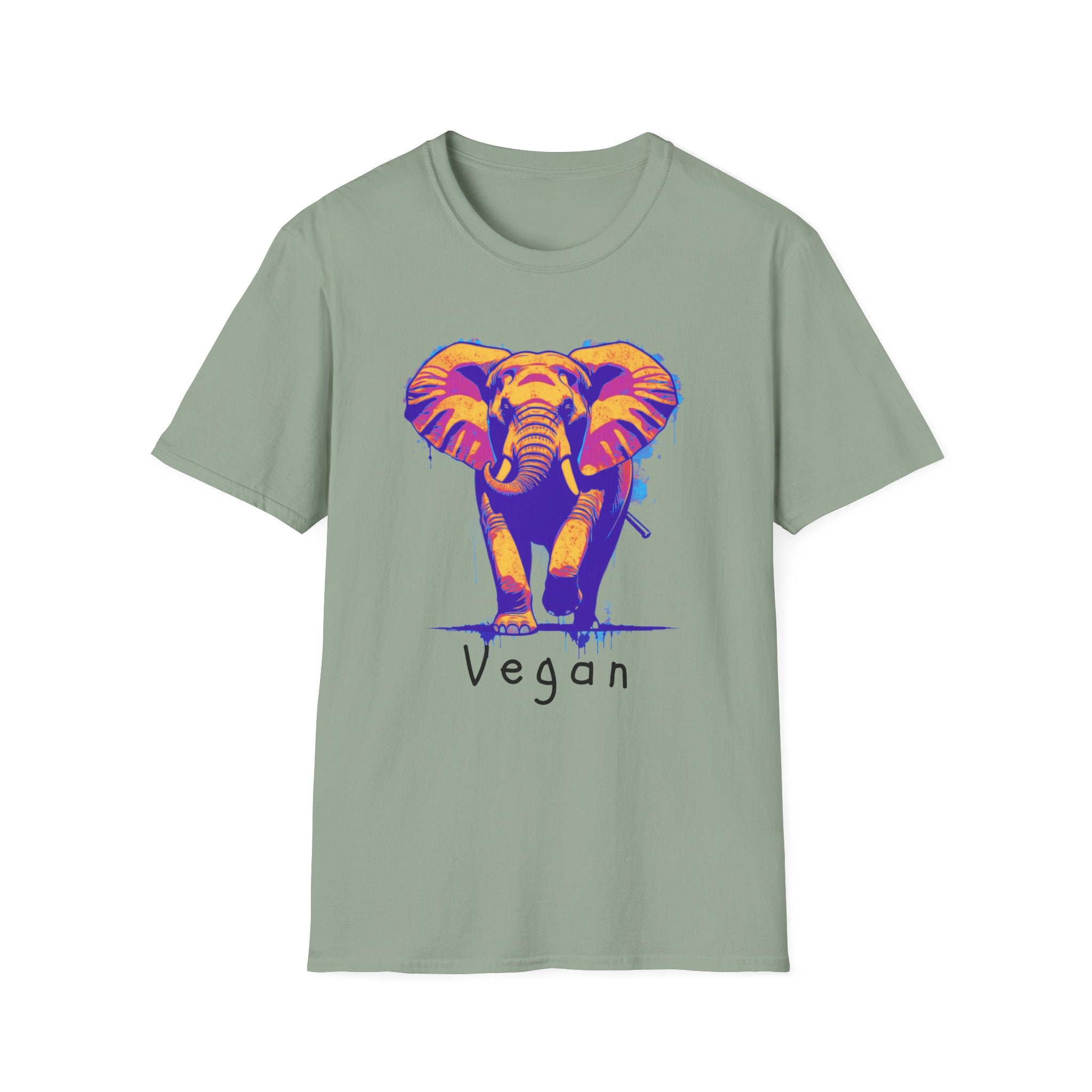 Grunge Vegan Elephant T-Shirt