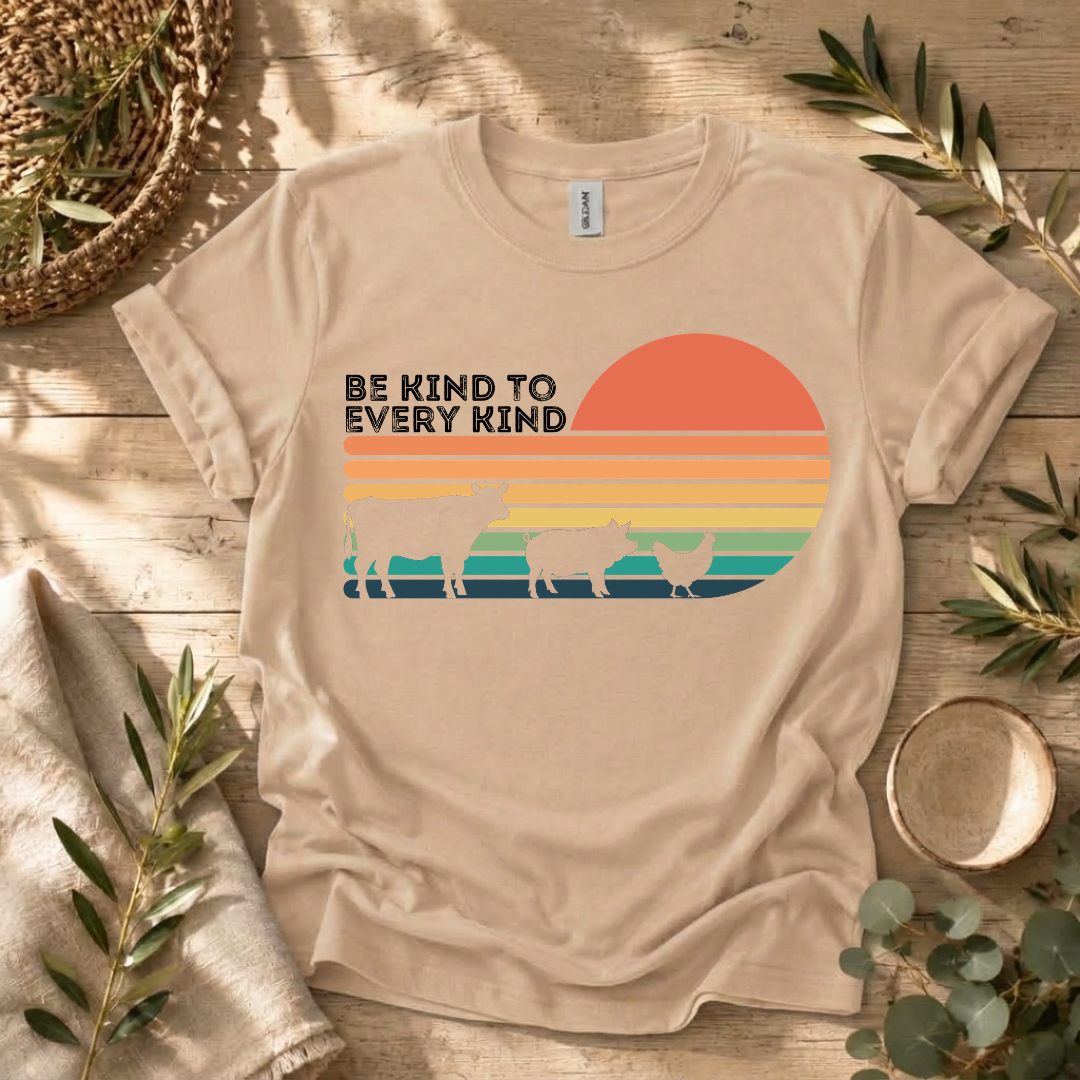 Be Kind Retro Farm Animals T-Shirt
