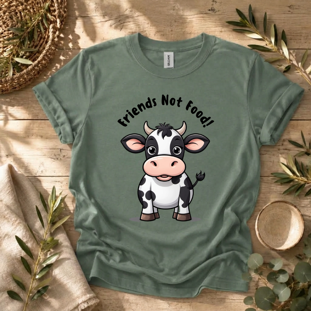 Friends Not Food Baby Cow T-Shirt